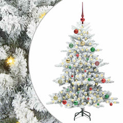 vidaXL Artificial Hinged Christmas Tree White 150 cm PVC and Steel 2