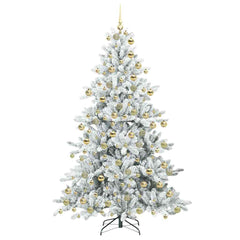 vidaXL Artificial Hinged Christmas Tree White 180 cm PVC and Steel 4