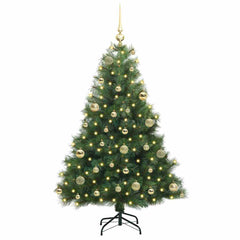 vidaXL Artificial Christmas Tree with 150 LEDs Green 120 cm PE and PVC 3