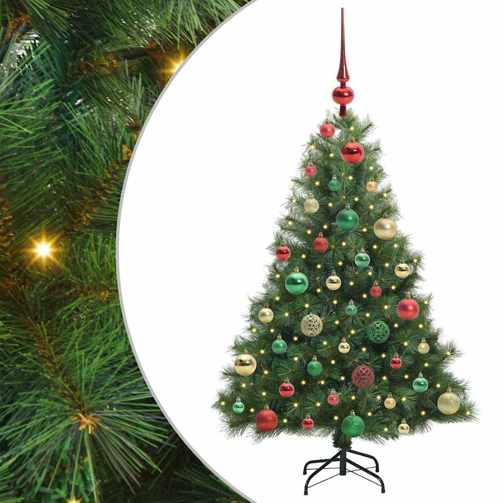 vidaXL Artificial Christmas Tree with 150 LEDs Green 120 cm PE and PVC 2