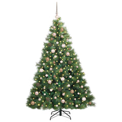 vidaXL Artificial Christmas Tree with 300 LEDs Green 180 cm PE and PVC 3