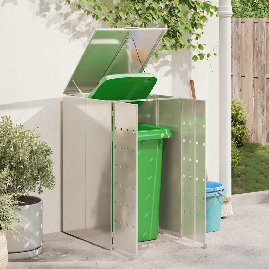 Wheelie Bin Storage with Gas Lift-up Lid for 240L Bin All stainless steel