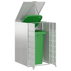 Wheelie Bin Storage with Gas Lift-up Lid for 240L Bin All stainless steel