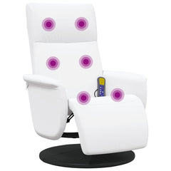 vidaXL Massage Recliner Chair White 71 x 90 x 105 cm Faux Leather 2