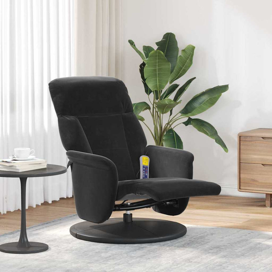 vidaXL Massage Recliner Chair Black 91 x 71 x 105 cm Velvet 1