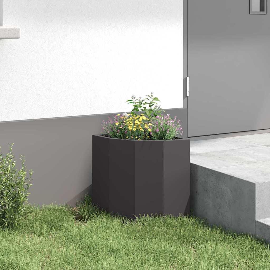 vidaXL Corner Planter Black 30 x 30 x 35 cm Steel 4