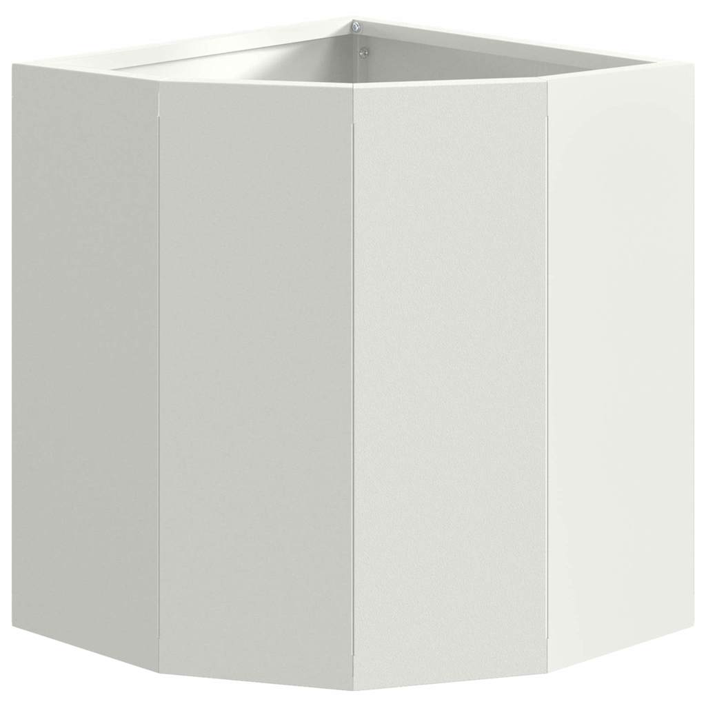 vidaXL Corner Planter White 30 x 30 x 35 cm Steel 5
