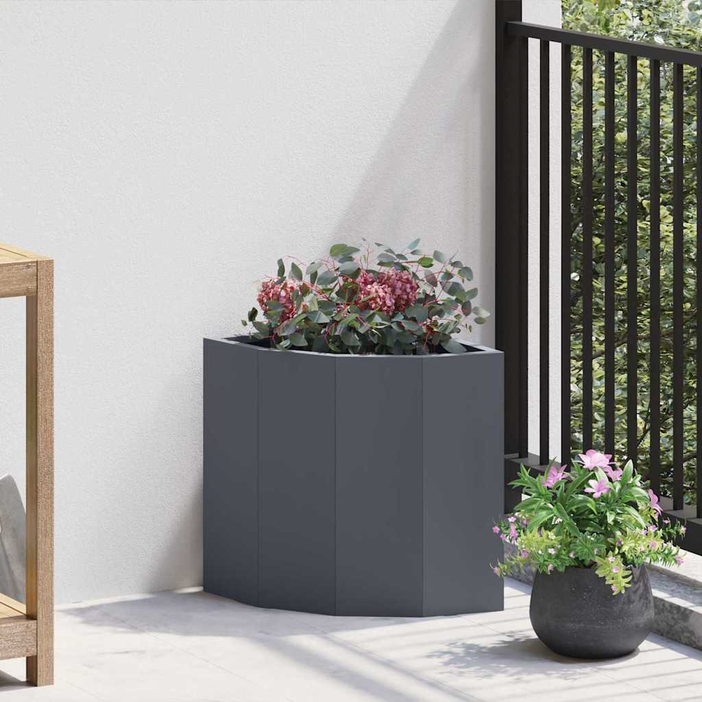 vidaXL Corner Planter Anthracite 30 x 30 x 35 cm Steel 1