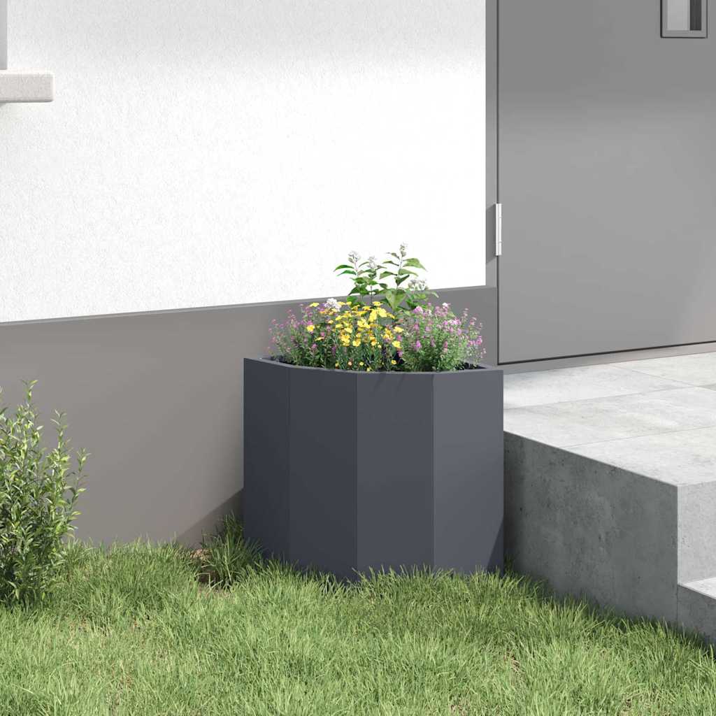 vidaXL Corner Planter Anthracite 30 x 30 x 35 cm Steel 4