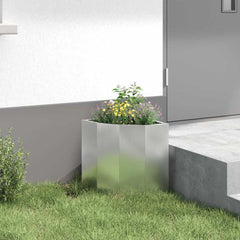 vidaXL Corner Planter Silver 30 x 30 x 35 cm Galvanised steel 4