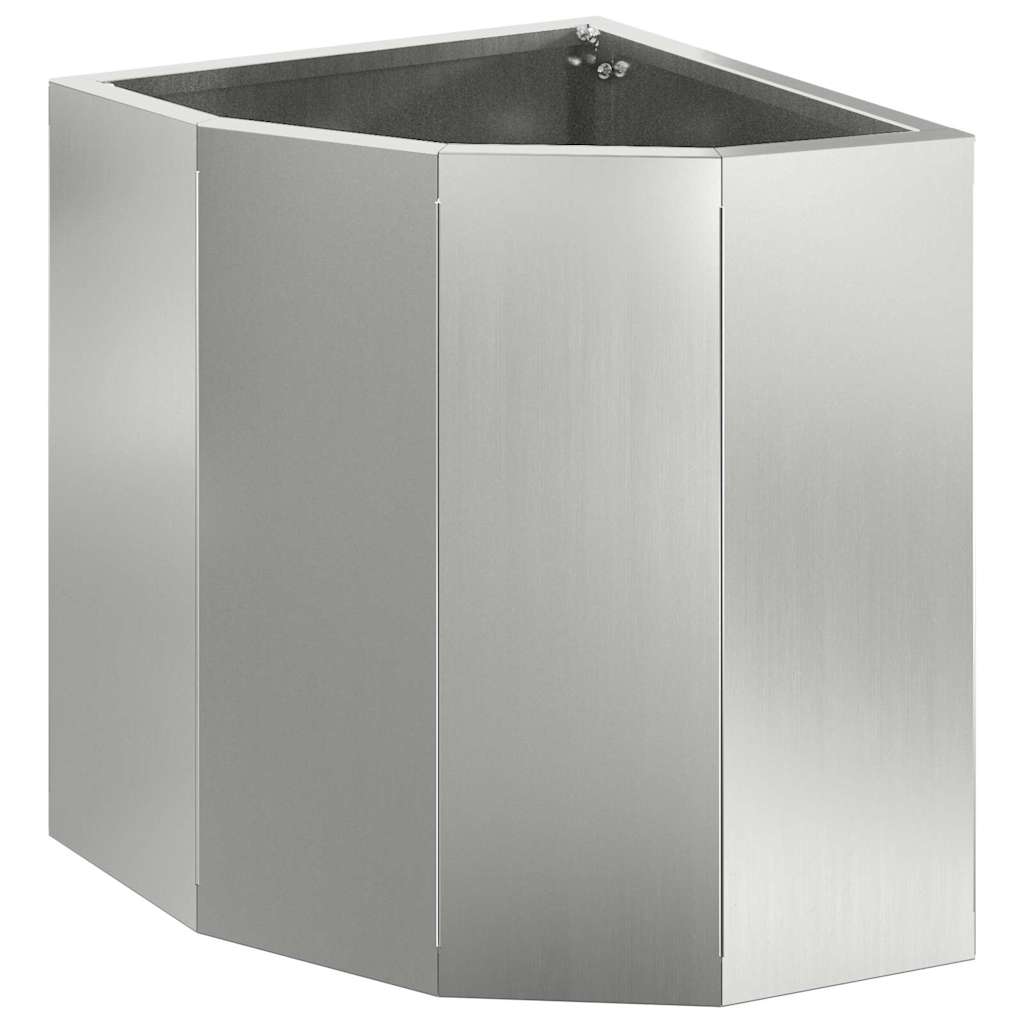 vidaXL Corner Planter Silver 30 x 30 x 35 cm Galvanised steel 2
