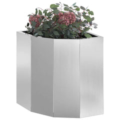 vidaXL Corner Planter Silver 30 x 30 x 35 cm Galvanised steel 3