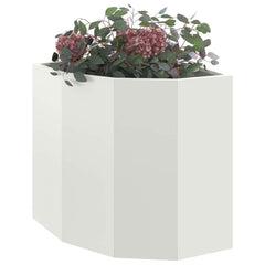 vidaXL Corner Planter White 45 x 45 x 50 cm Steel 3