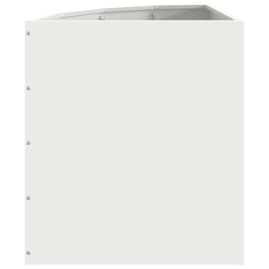 vidaXL Corner Planter White 45 x 45 x 50 cm Steel 6