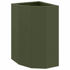 vidaXL Corner Planter Olive green 30 x 30 x 50 cm Steel 2