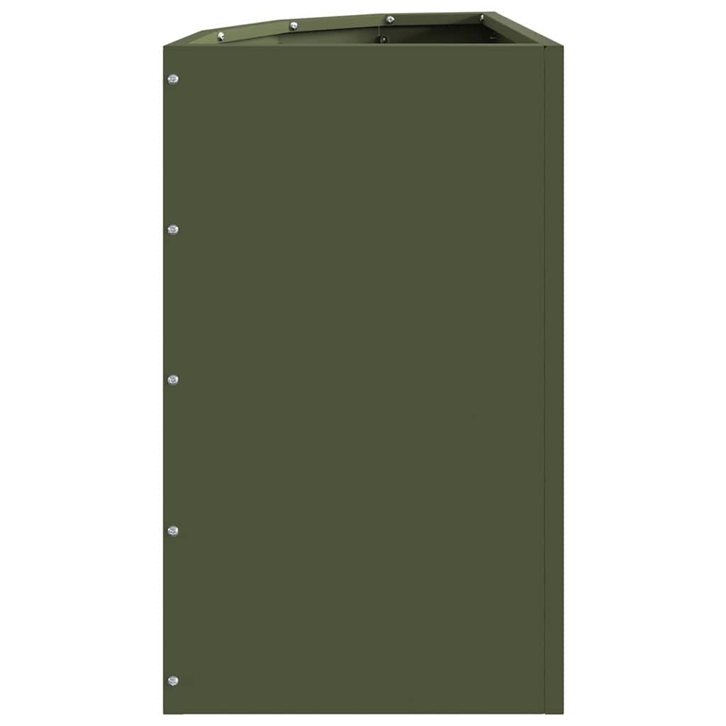 vidaXL Corner Planter Olive green 30 x 30 x 50 cm Steel 6