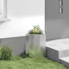 vidaXL Corner Planter Silver 30 x 30 x 50 cm Galvanised steel 4
