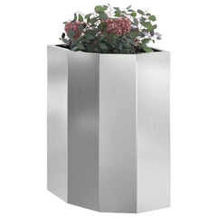 vidaXL Corner Planter Silver 30 x 30 x 50 cm Galvanised steel 3