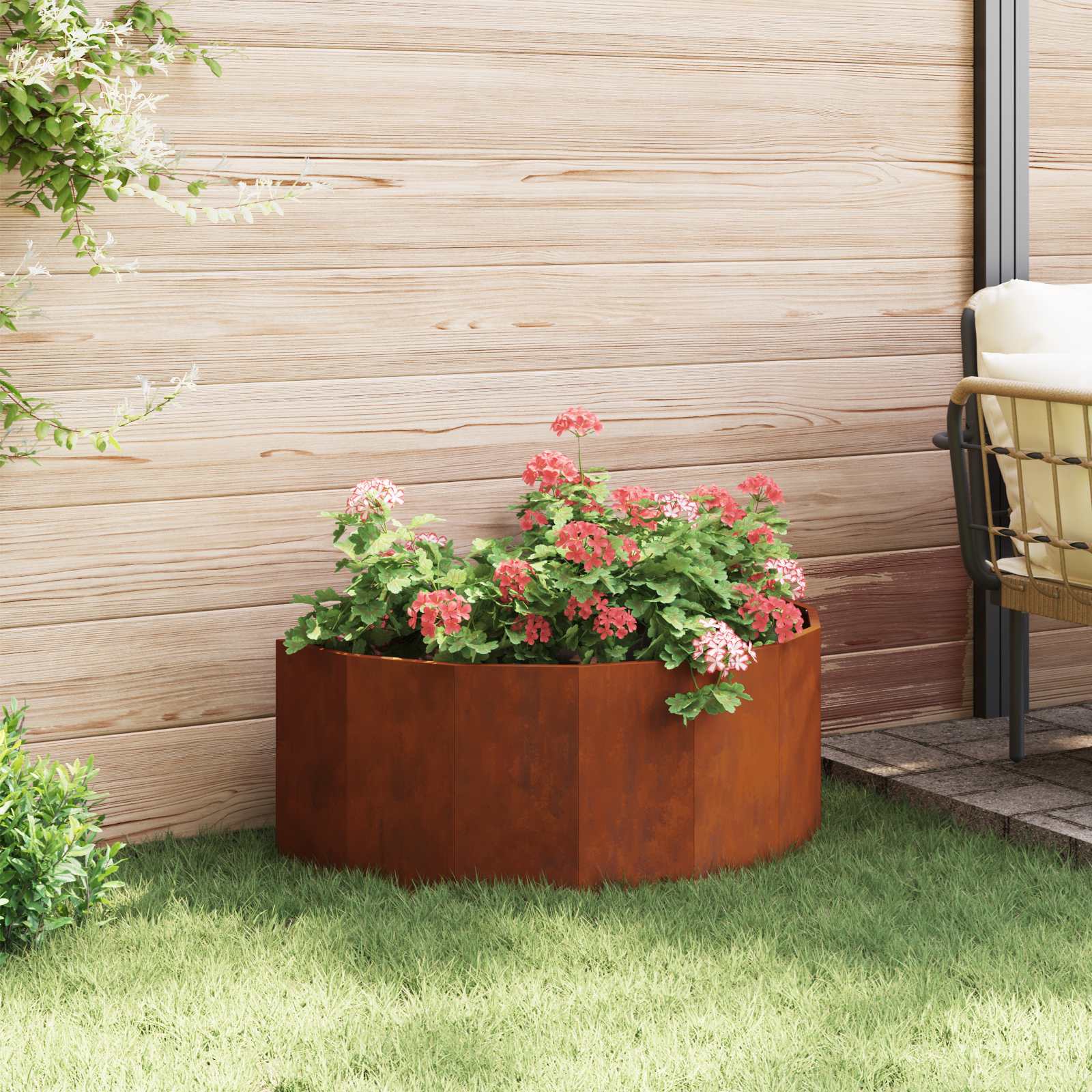 vidaXL Planter Rusty 90 x 45 x 35 cm Weathering Steel 4