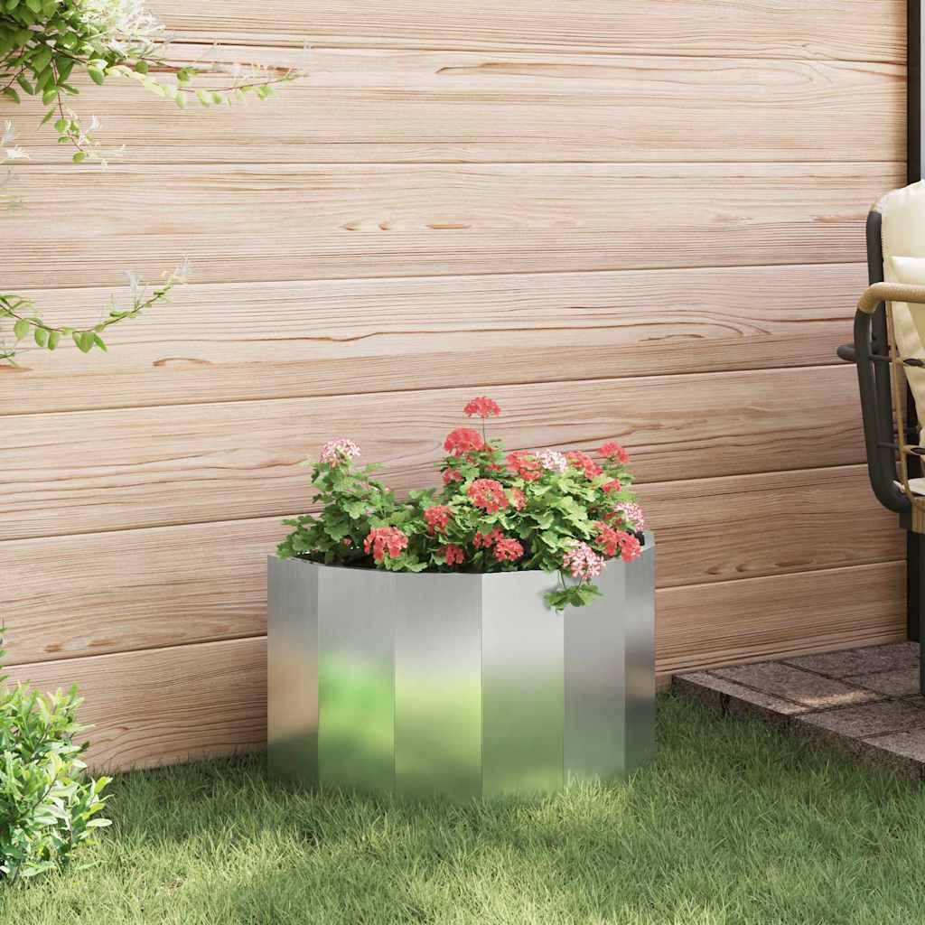 vidaXL Planter Silver 60 x 30 x 35 cm Galvanised Steel 4