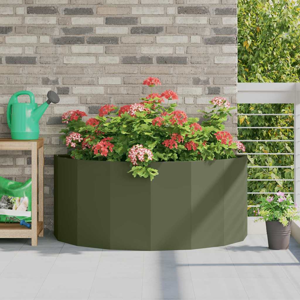 Planter 120 x 60 x 50 cm Steel Olive green