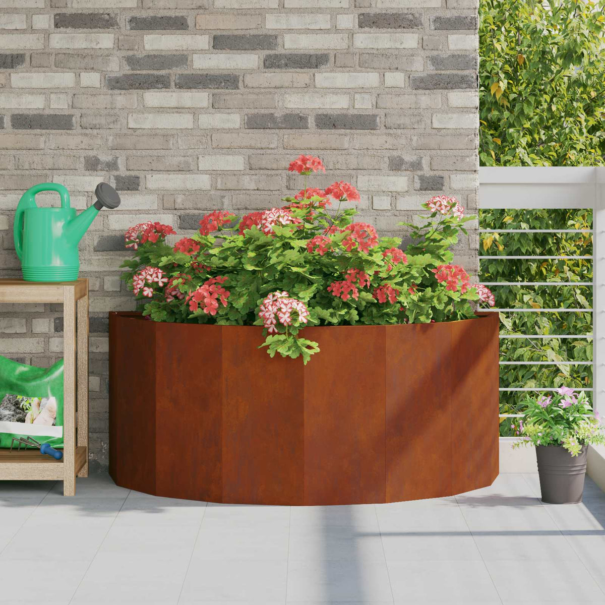 Planter 120 x 60 x 50 cm Steel Weathering steel