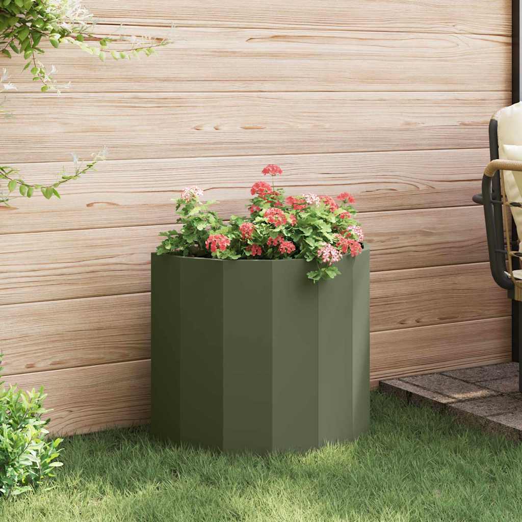 vidaXL Planter Olive Green 60 x 30 x 50 cm Steel 4