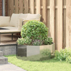 vidaXL Planter Silver 90 x 90 x 35 cm Galvanised Steel 4