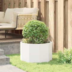 vidaXL Planter White 60 x 60 x 35 cm Steel 4