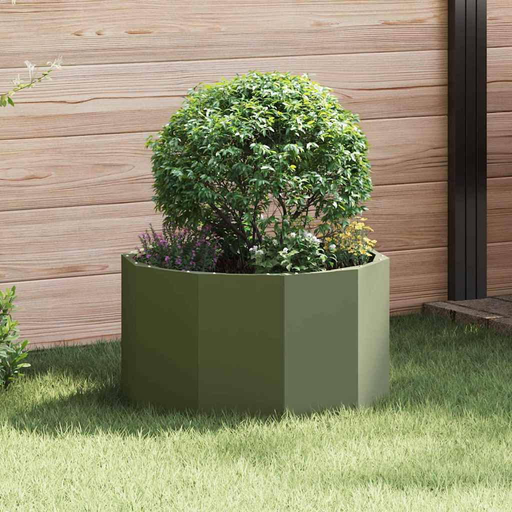 vidaXL Planter Olive Green 60 x 60 x 35 cm Steel 1