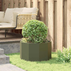 vidaXL Planter Olive Green 60 x 60 x 35 cm Steel 4