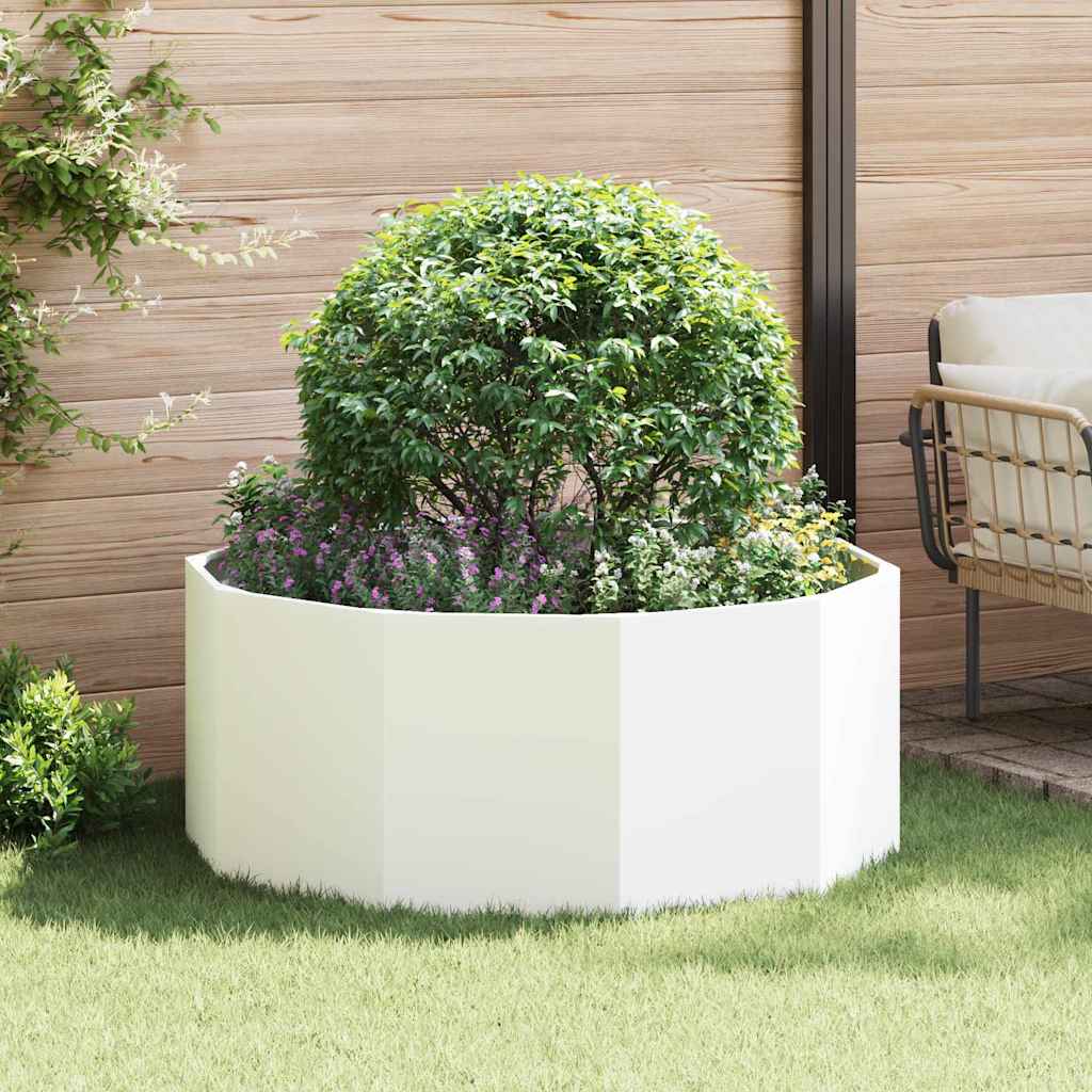 Planter 120 x 120 x 50 cm Steel White