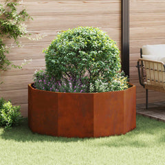 Planter 120 x 120 x 50 cm Steel Weathering steel