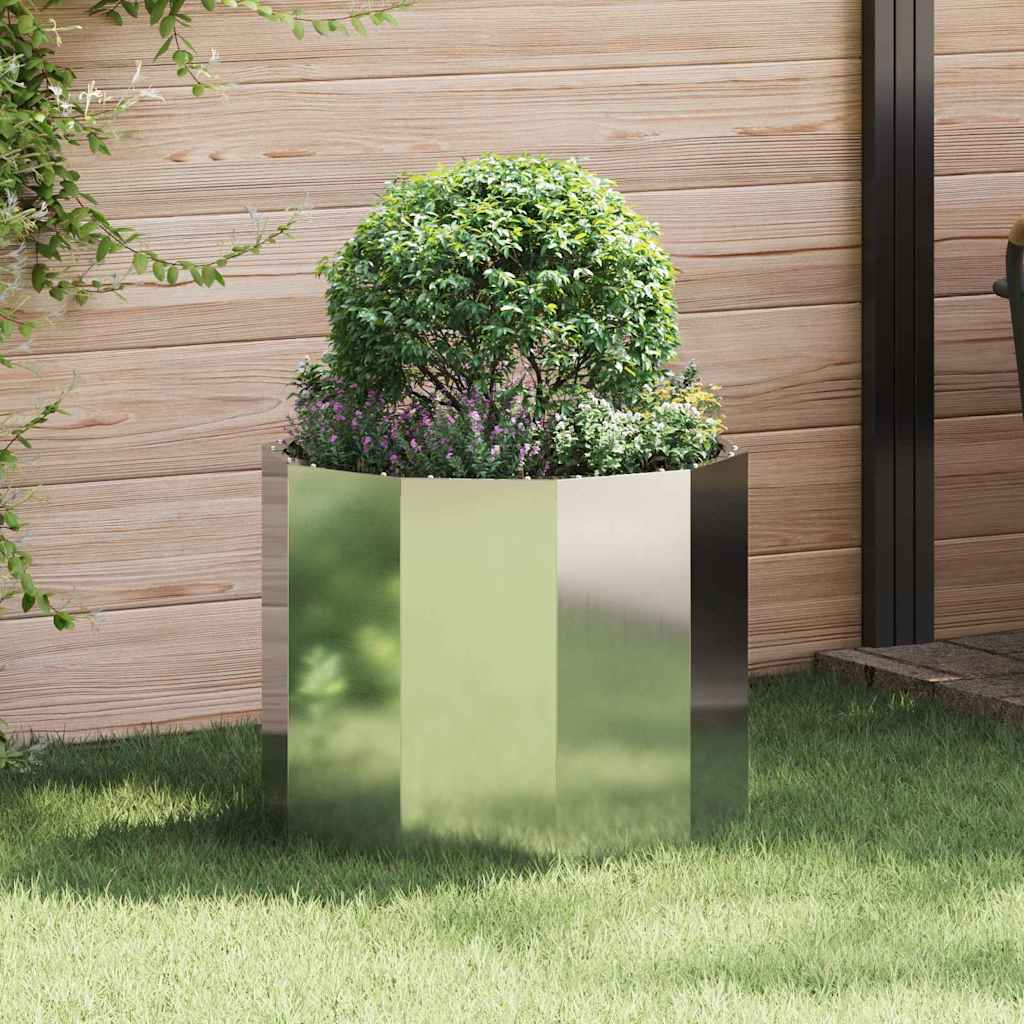 vidaXL Planter Silver 60 x 60 x 50 cm Galvanised Steel 1