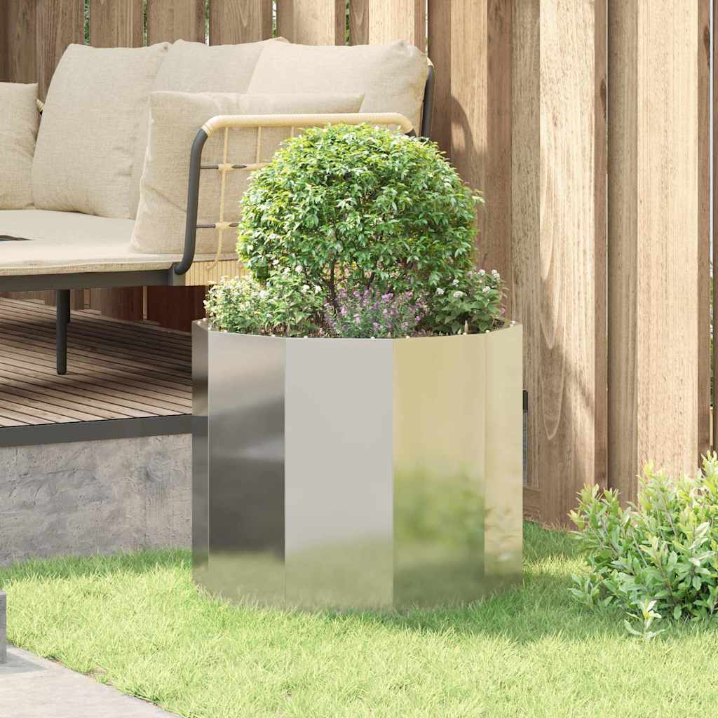 vidaXL Planter Silver 60 x 60 x 50 cm Galvanised Steel 4