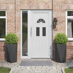 Planter Steel 2 pcs Width 40 cm Black 75 cm