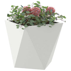 vidaXL Planter 2 pcs White 30 x 30 x 30 cm Steel 3