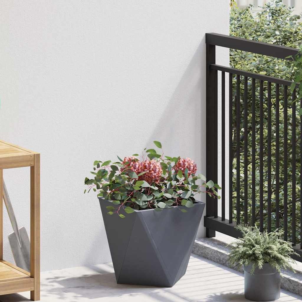 vidaXL Planter 2 pcs Anthracite 30 x 30 x 30 cm Steel 4