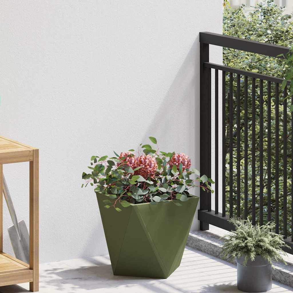 vidaXL Planter 2 pcs Olive Green 30 x 30 x 30 cm Steel 4