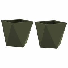 vidaXL Planter 2 pcs Olive Green 30 x 30 x 30 cm Steel 2