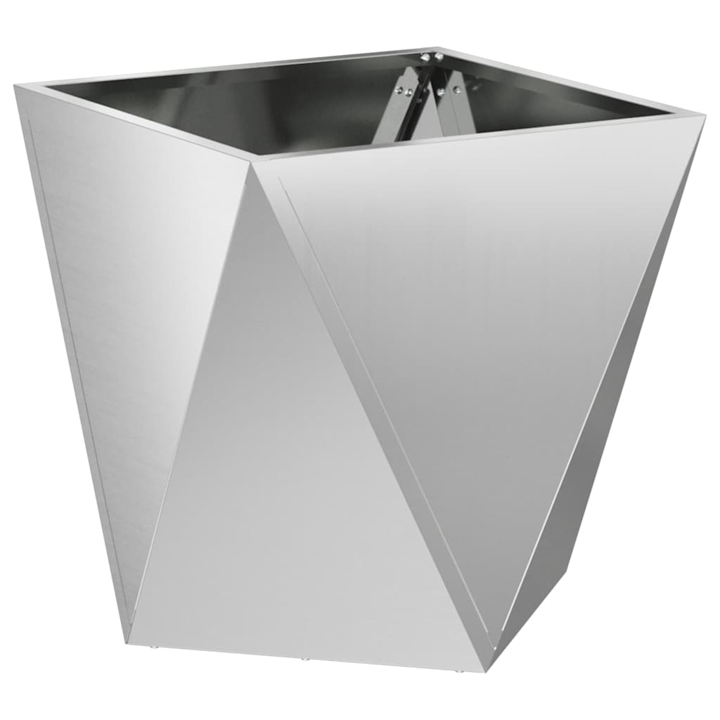 vidaXL Planter 2 pcs Silver 40 x 40 x 40 cm Galvanised Steel 5