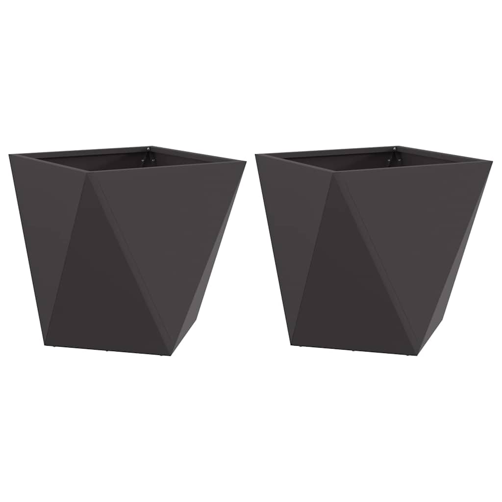 Planter Steel 2 Width 50 cm Black