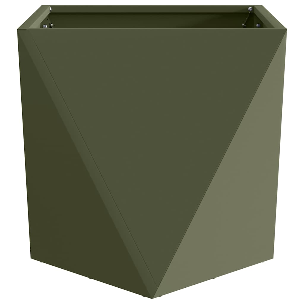 vidaXL Planter Olive Green 50 x 50 x 50 cm Steel 5