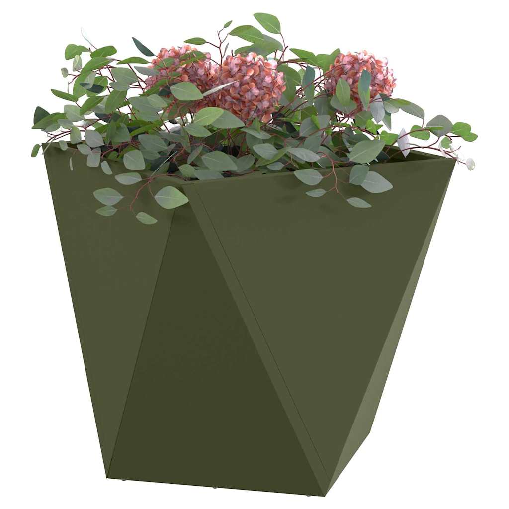 vidaXL Planter Olive Green 50 x 50 x 50 cm Steel 3