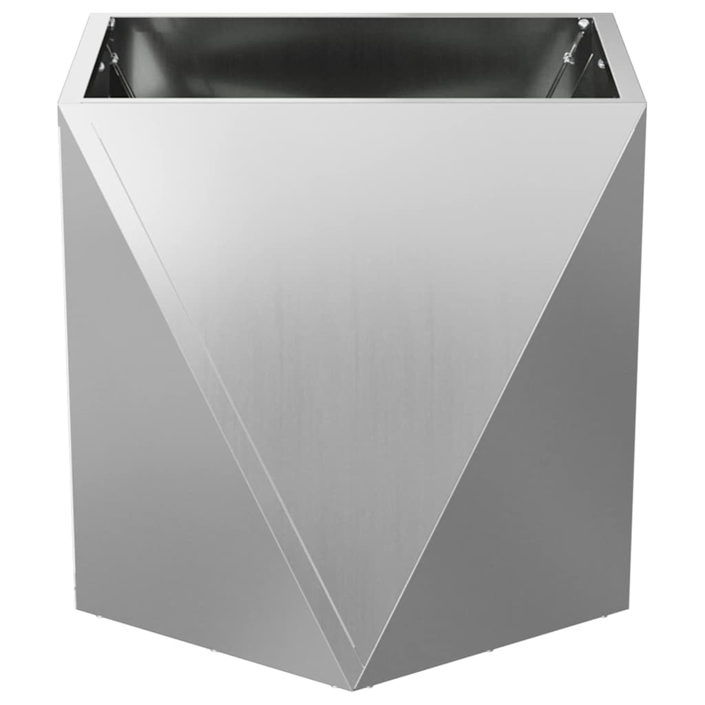 vidaXL Planter Silver 50 x 50 x 50 cm Galvanised Steel 5