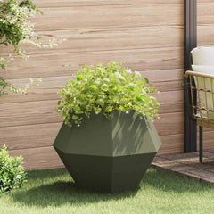 Planter 75 x 75 x 60 cm Steel Olive green