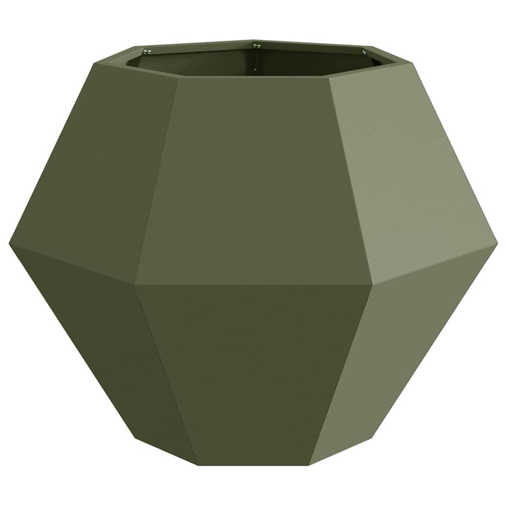 Planter 75 x 75 x 60 cm Steel Olive green