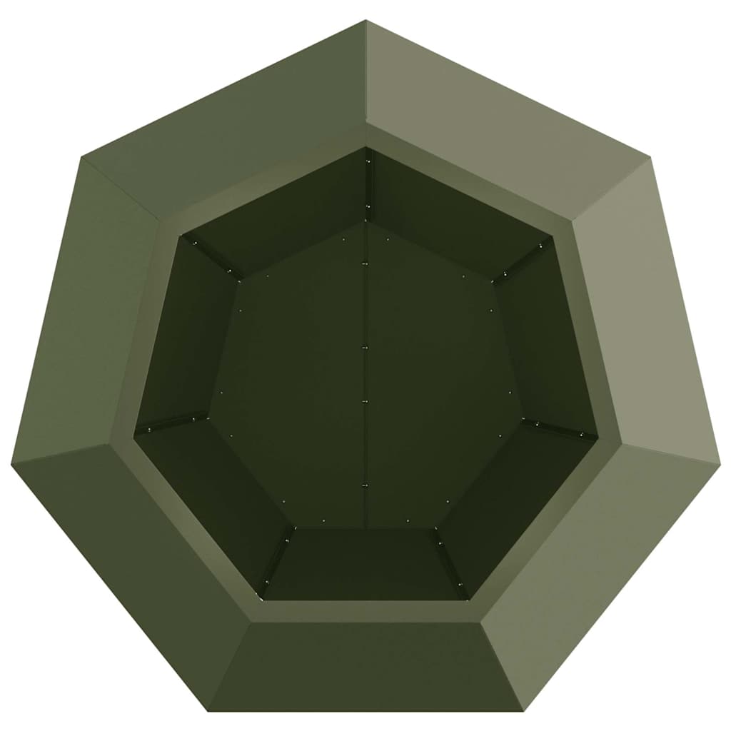 Planter 75 x 75 x 60 cm Steel Olive green