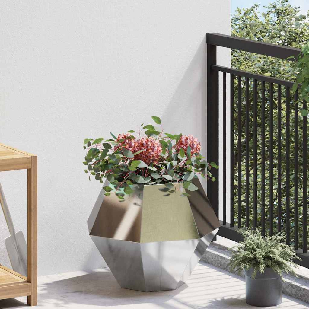 vidaXL Planter Silver 50 x 50 x 40 cm Stainless Steel 4