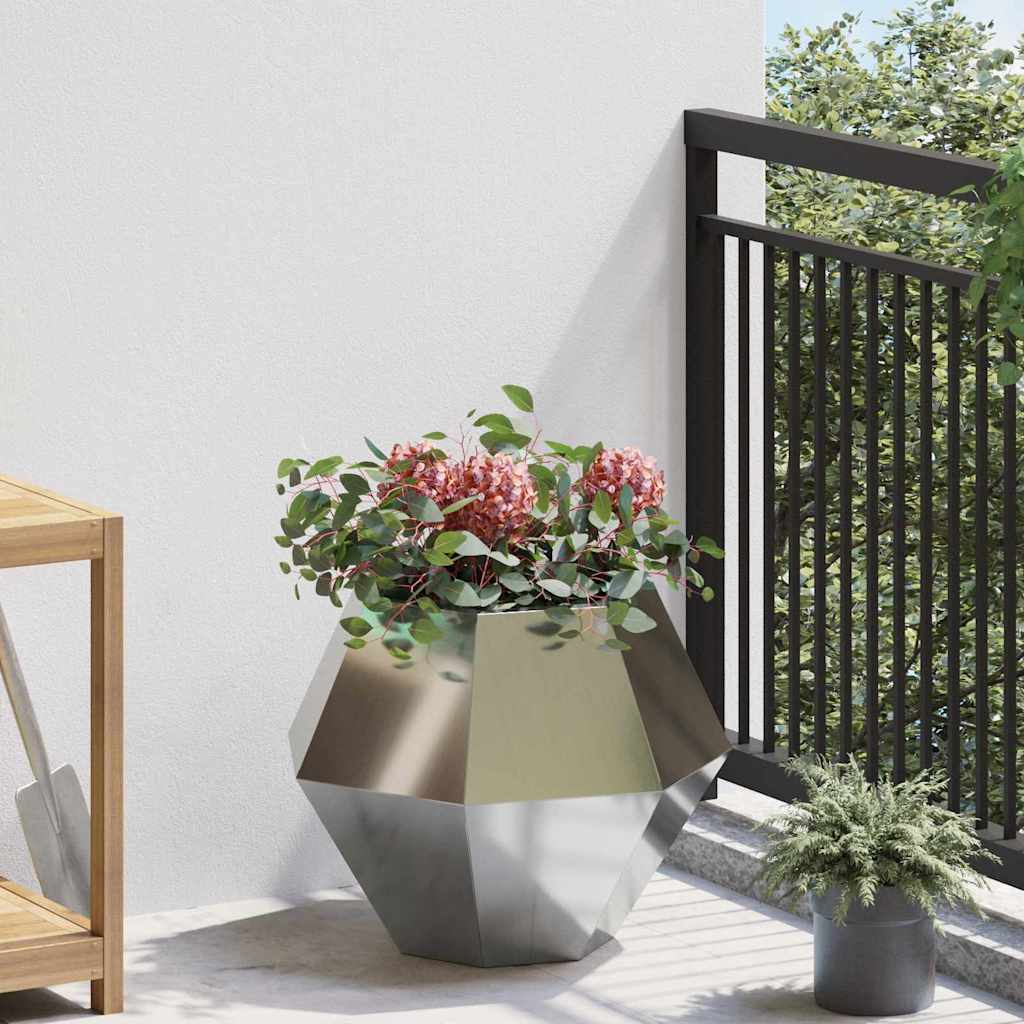 vidaXL Planter 2 pcs Silver 50 x 50 x 40 cm Galvanised Steel 4
